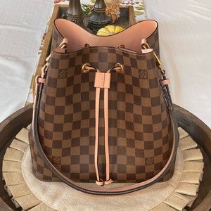 Authentic Louis Vuitton Neonoe Damier Ebene/Pink